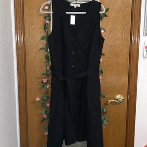 Spring Black button down loft dress size 10